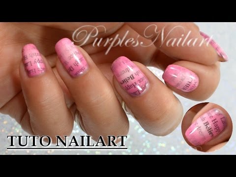 💅 TUTO Nailart 💅 Dégradé et papier journal beauté suisse