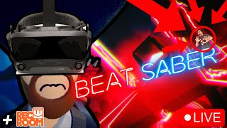 Streaming Beat Saber Trying to play on the Valve Index (+ Rec Room after)