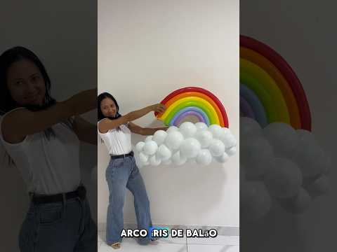 Arco-íris de balão fácil #decorador #diy #decora #festainfantil #arcoíris #balaosemfogo #dicas