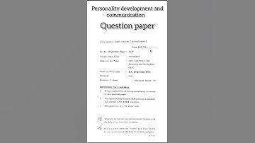 Du sol ||Personality development and communication|| Question paper||1st/3rdsem  #exam #studywithme