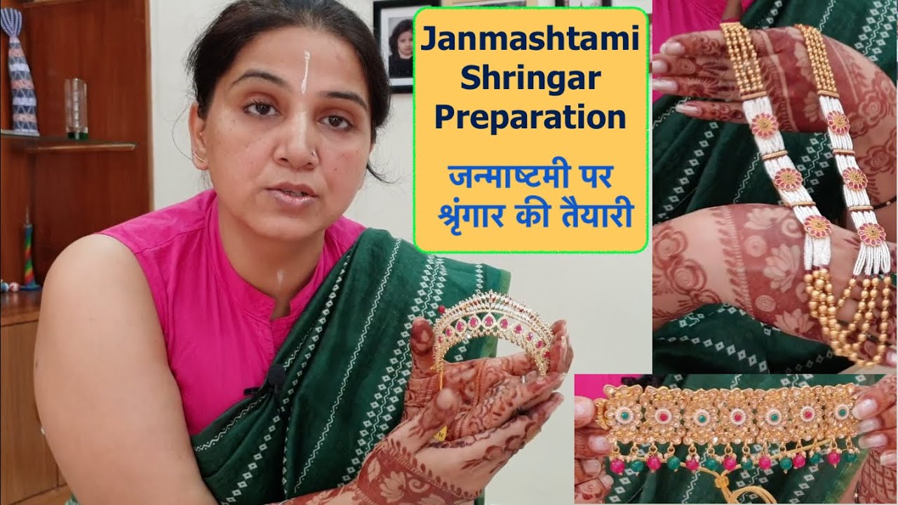 Janmashtami Shringaar Preparation for Thakurji and Radharani, radhakrishna shringaar