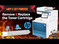 How to Replace Toner Cartridge HP Color LaserJet Managed MFP E877dn Printer#hpcolor #viral #printer
