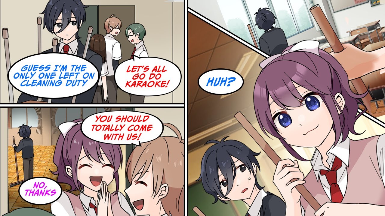 [Manga Dub] The cute girl in school turned down hanging out to help me clean! [RomCom]