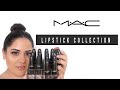 My mac lipstick collection  try on  swatches yash kinkster derriere taupe soar etc