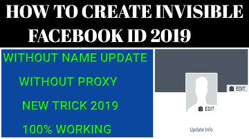 How To Make Invisible Facebook Id 2019 Without Proof Or Proxy | Blank Name Fb Id 2019