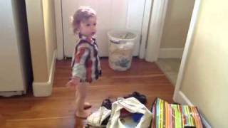 Cutest Toddler Filling Diaper Pail
