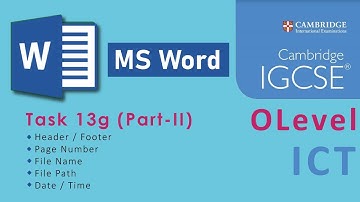 IGCSE O Level ICT Task 13g (Part-II)