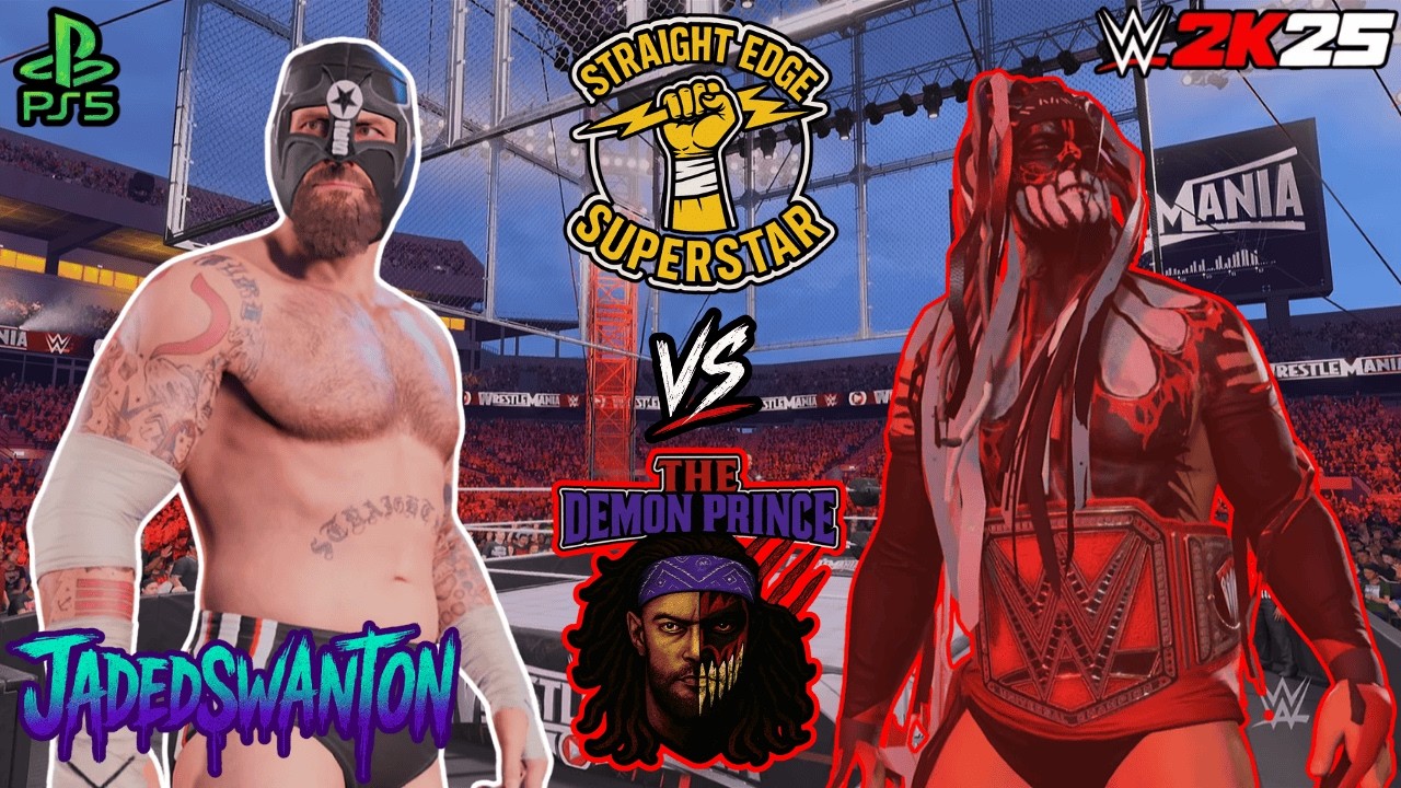 WWE 2K25: CM Punk vs Demon Finn Bálor – Hell in a Cell for the Universal Title (WrestleMania)