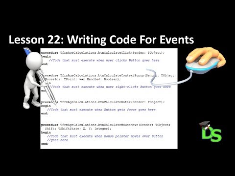 Delphi Programming Tutorial - Lesson 22: Writing Code For Events