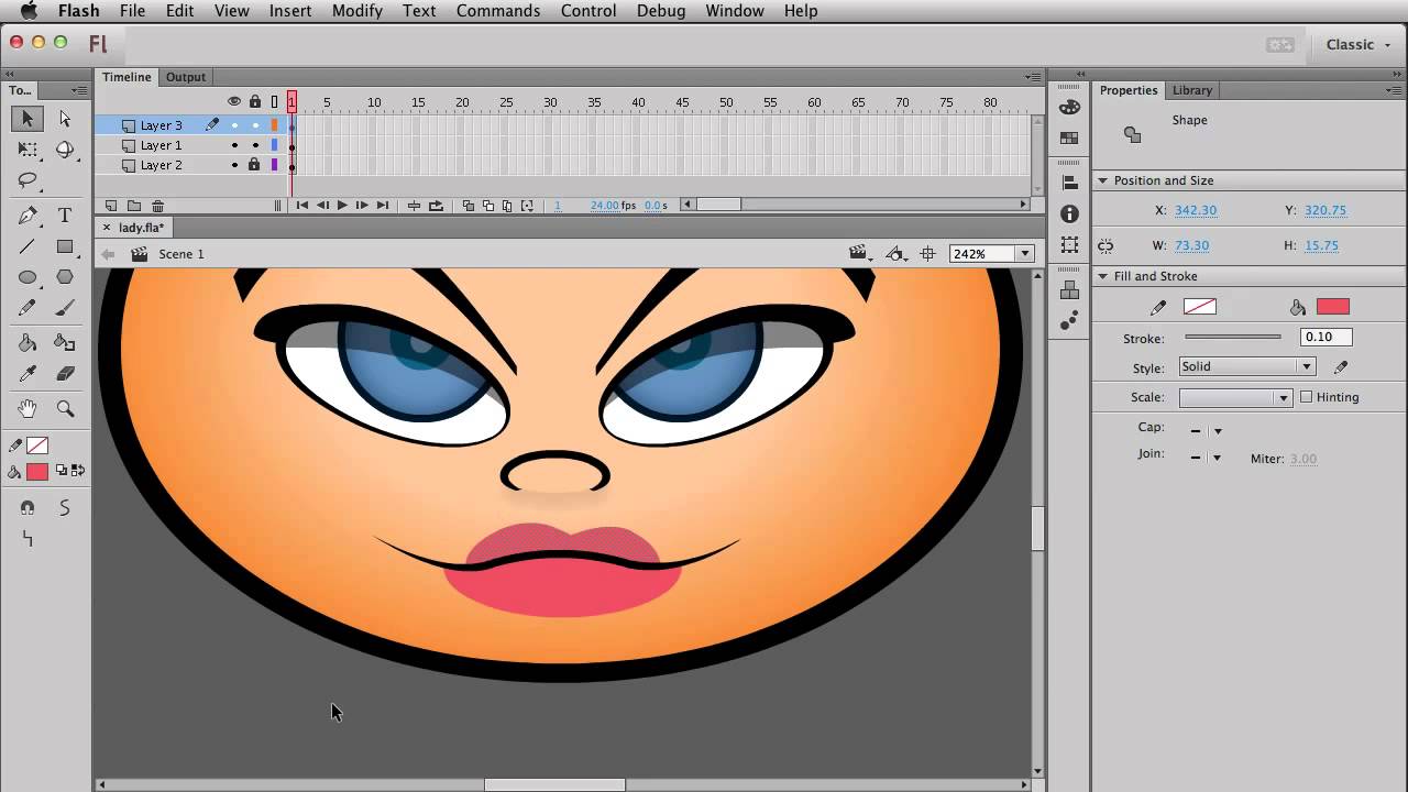 How to Draw a Woman's Head with Adobe Flash CC - YouTube