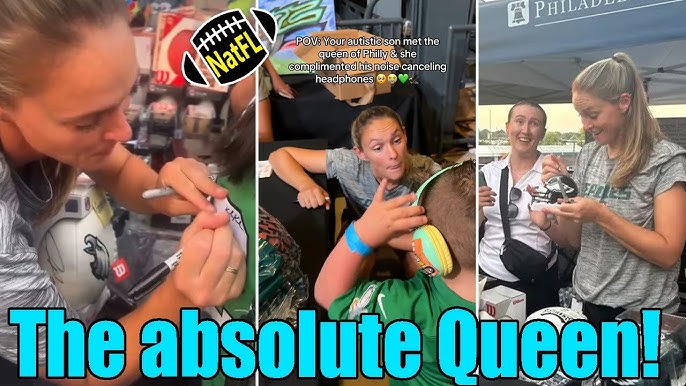 Kylie Kelce signs autographs and meets with fans on behalf of the Eagles  Autism Foundation