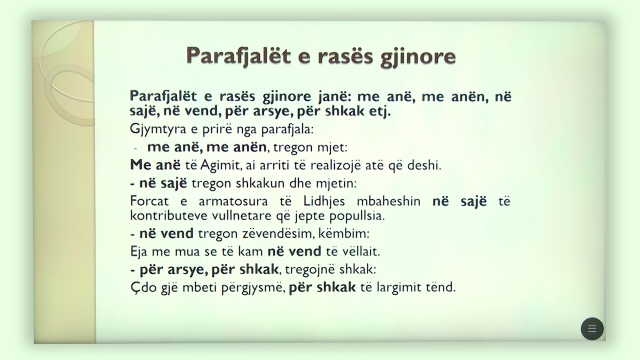 6 01 088 - Java 18 - Gjuhë shqipe - Ndarja e parafjalëve sipas rasave