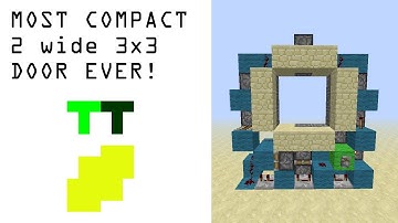 Minecraft Redstone Tutorial - Most Compact 2 wide 3x3 Door