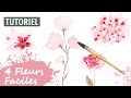 Aquarelle fleurs faciles  tuto dbutant en temps rel