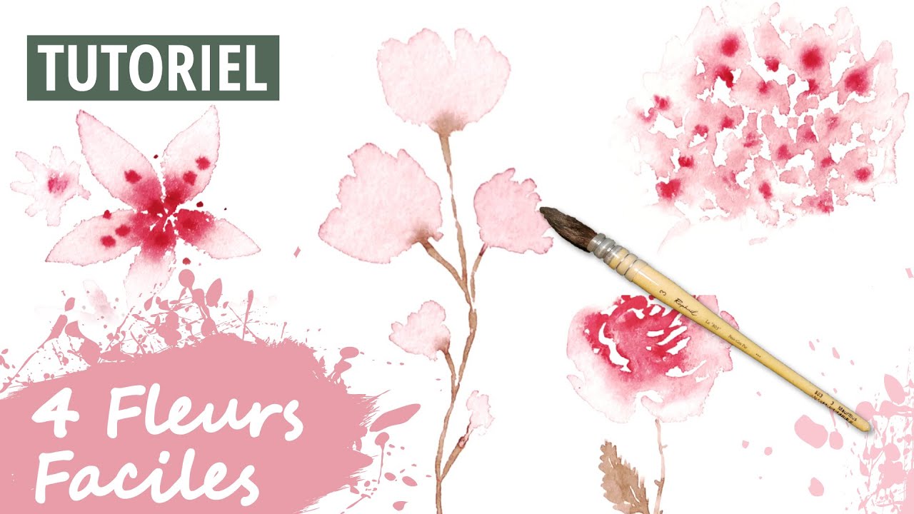 TUTO Crayons Aquarellables - Fleurs 