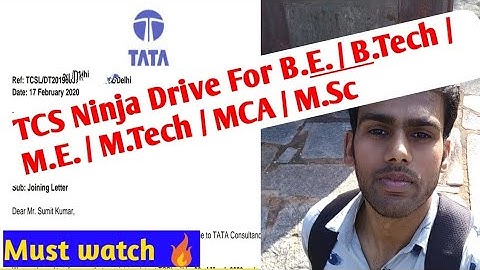 TCS Job for B.tech /B.E/MCA/M.tech and M.Sc | TCS Ninja 2022 | TCS Job