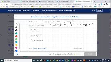Equivalent expressions negative numbers and distribute