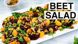 How to Make BEET SALAD RECIPE WITH ARUGULA and BALSAMIC VINAIGRETTE (easy, vegan)