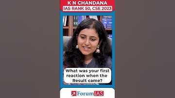 IAS Topper K N Chandana Jahnavi | IAS Rank 50 #forumias #shorts