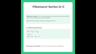 FIBONACCI SERIES  AND LOOPING STATEMENT IN C PROGRAMMING
