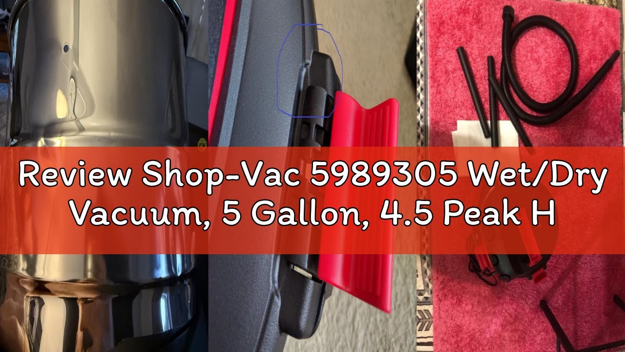Review Shop-Vac 5989305 Wet/Dry Vacuum, 5 Gallon, 4.5 Peak HP Stainless Steel Vacuum, 1.25 Inch Diam