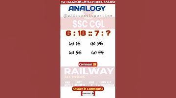 Reasoning Analogy #shortfeed #ytshorts #shorts #ssc #rrb