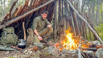 24 Hours Solo Survival in the Wild Forest with only a FIRE STARTER (Sweden edition)