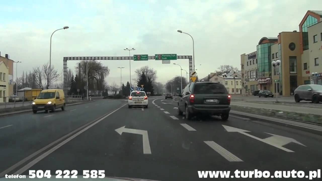 01 SIERADZ Rondo zawracanie od Wrocławia   nauka jazdy,prawo jazdy   Word Sieradz z SK TURBO