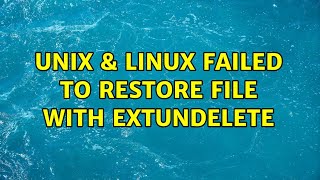 Unix & Linux: Failed to restore file with extundelete