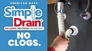 Simple Drain fits every single basin sink and installs in minutes with just a pair of scissors!