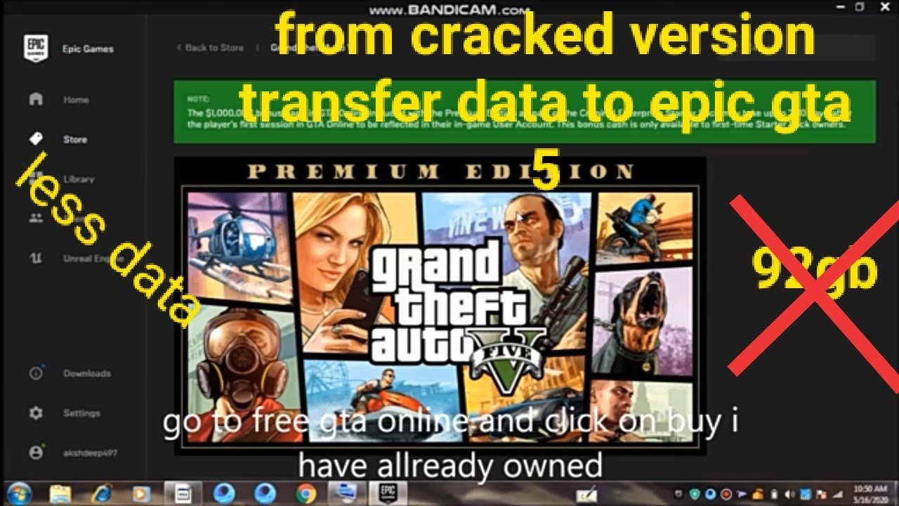 PLAY GTA 5 IN EPIC GAMES LAUNCHER FROM CRACKED FILES OF OLD GTA 5