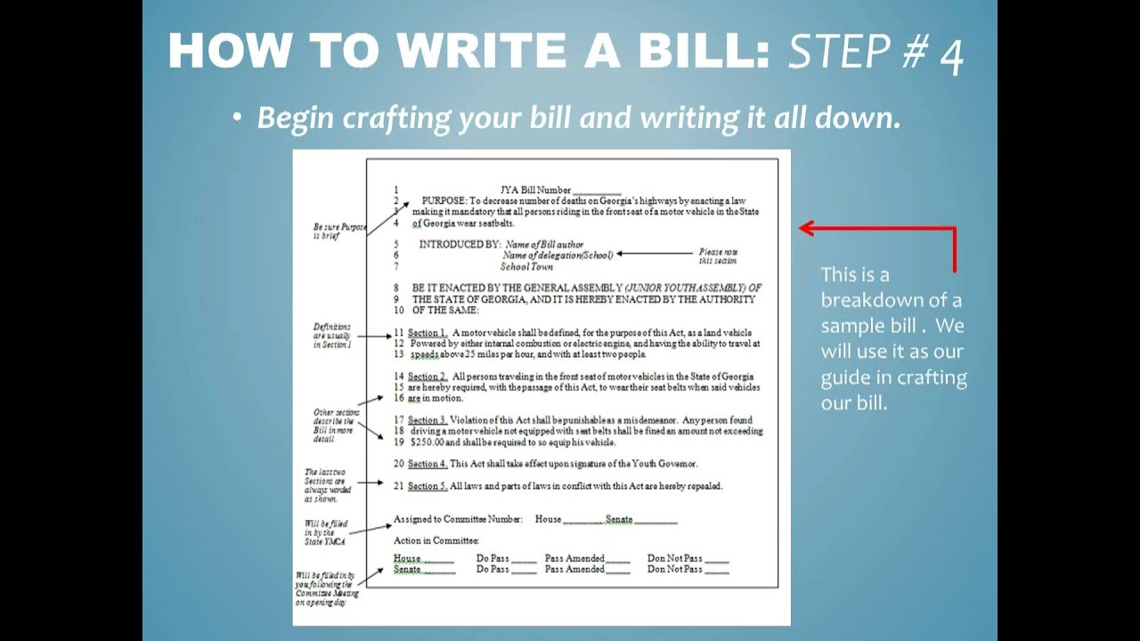 How to write a Bill for JYA - YouTube