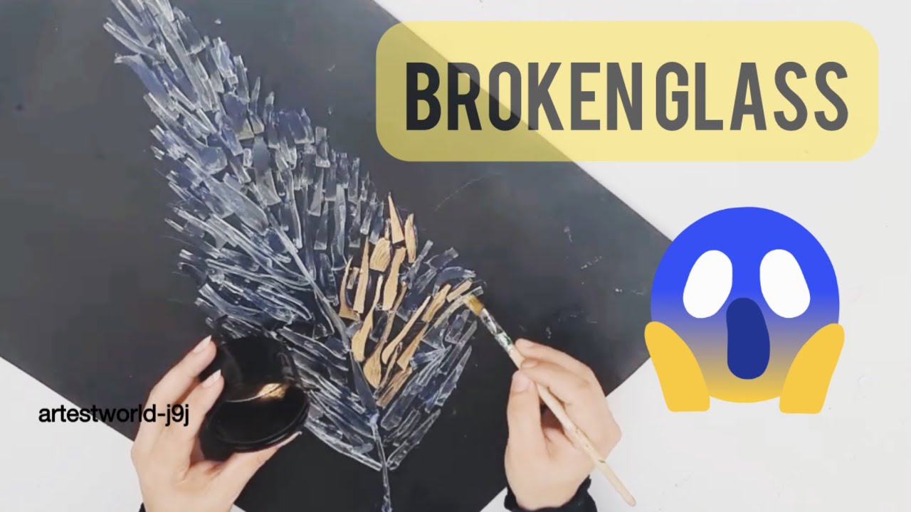 how to use broken glass make beautiful wall frame 🖼️ 