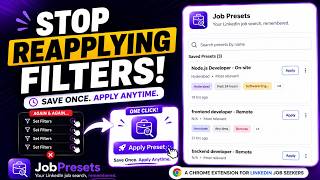 JobPresets – Save & Reuse LinkedIn Job Search Filters | Chrome Extension