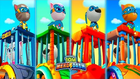 TALKING TOM HERO DASH ALL HEROES WATER COLOR SUIT & SAVING ALL HEROES CLASSIC RUNNING GAMEPLAY