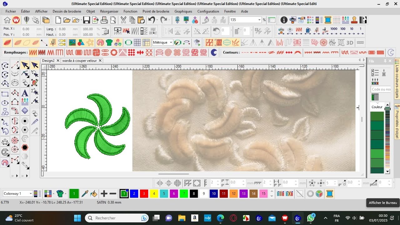 الدرس 27في الويلكوم؛ كيفية تصميم الوردة التي تقطع من الوسط وتعطي شكلا كالوبر