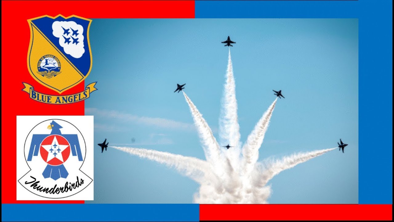 Blue Angels vs Thunderbirds High Altitude Formation Break Comparisons