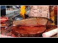Amazing Cutting Big Fishes at Zhong Shan Seafood Market China 中山生劏大鯇魚