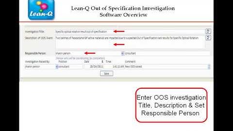 Out of Specification Investigation Software video