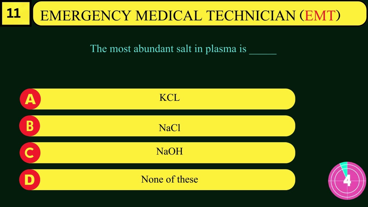 Emergency Medical Technician (EMT) Medical MCQs Rescue 1122 Past Papers || SET No.3  