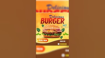 Burger Social Media Poster Design||CorelDraw Tutorial|| Graphic design #shortvideos #ytshorts