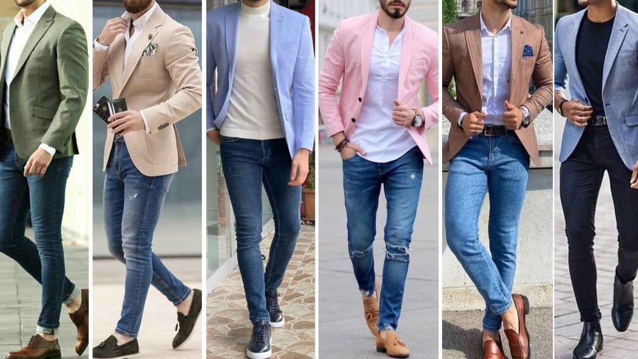 Elegant Summer Style: Denim Shirt, Linen Jacket, White Trousers