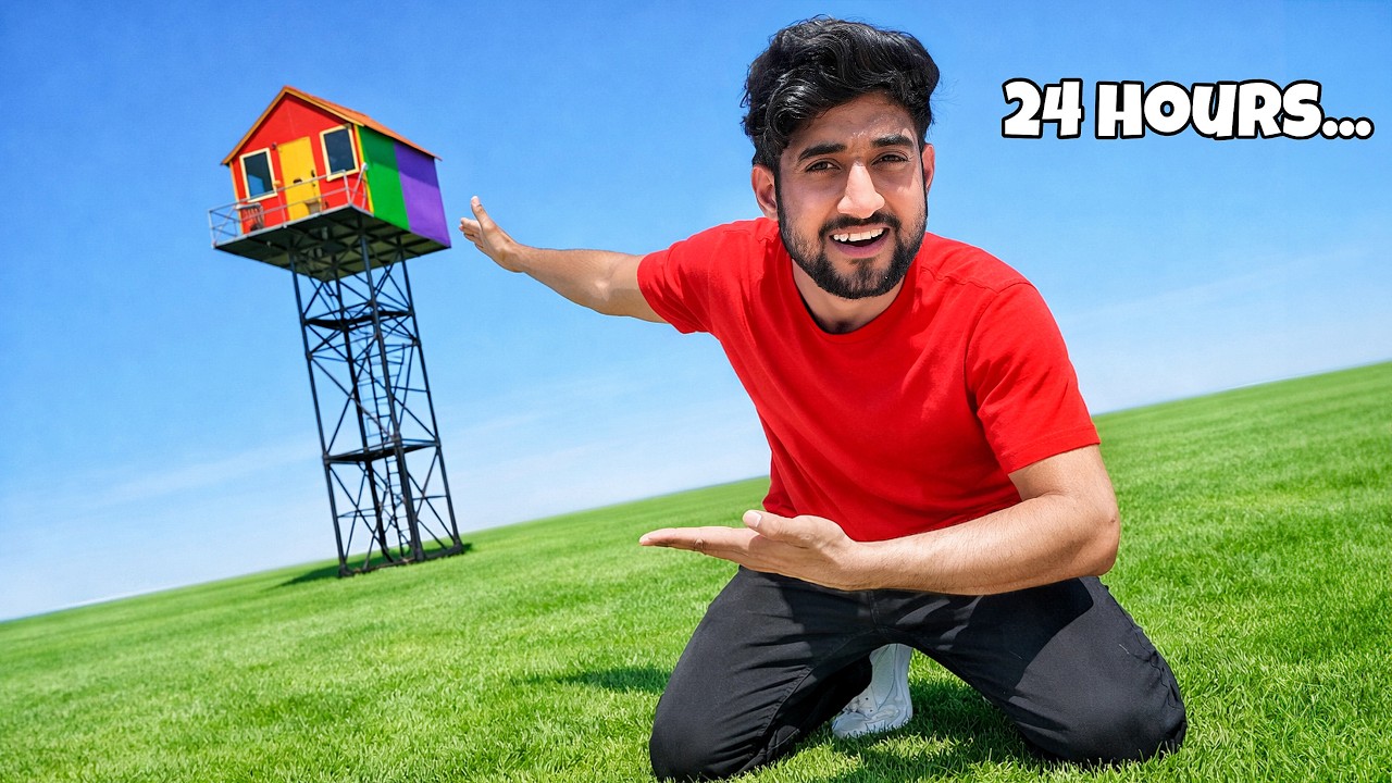 We Survived 24 Hours in a Tower House Challenge - YouTube