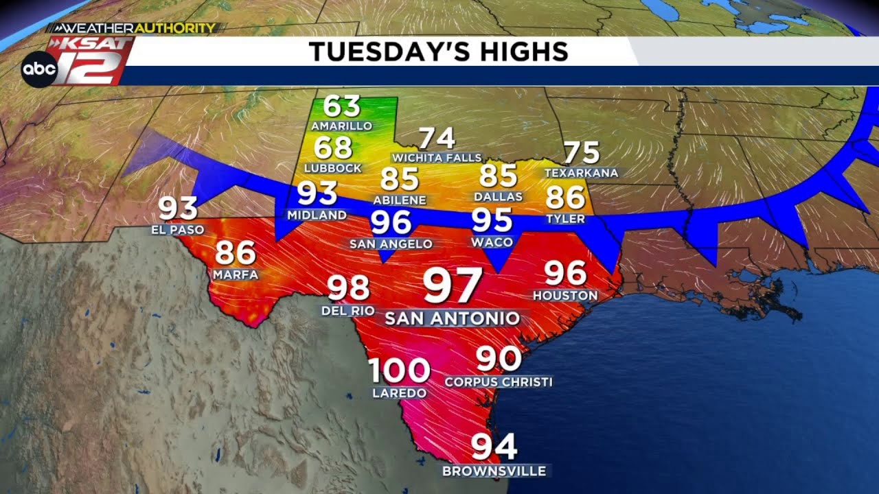 A cool front will bring small chances for rain Tuesday and Wednesday ...