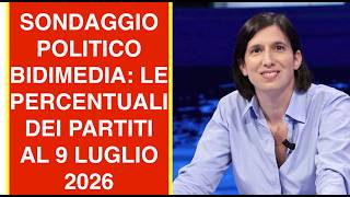 SONDAGGIO POLITICO BIDIMEDIA: LE PERCENTUALI DEI PARTITI AL 9 LUGLIO 2026