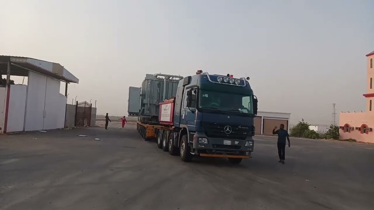 Heavy transformer on 12 axle trailer