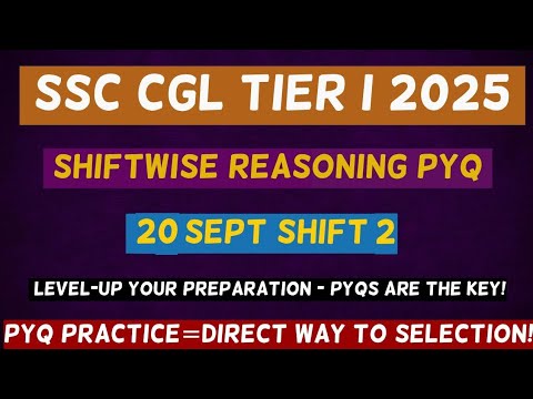 SSC CGL 2025 Reasoning | 20 September Shift 2 Full Analysis | Tier 1 ...