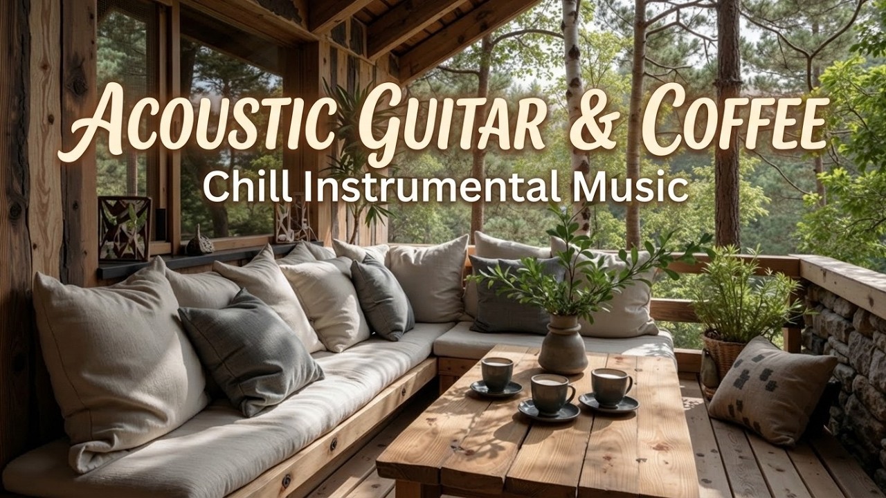 Уютная гитара для кофе | Теплая акустическая гитара для утра и атмосферы кафе