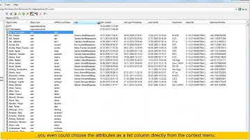LEX Tutorial : Attribute columns in LDAP object lists