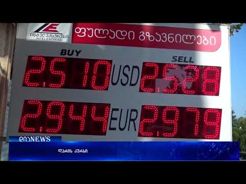 ეროვნული ვალუტა გაუფასურებას განაგრძობს 25.10.2017